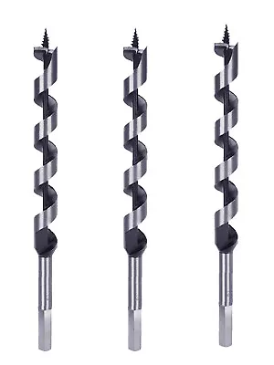 3Pcs Wood Auger Bit Set Screw Point Hex Shank 9 In. Length Woodworking Drill Bit • $17.99