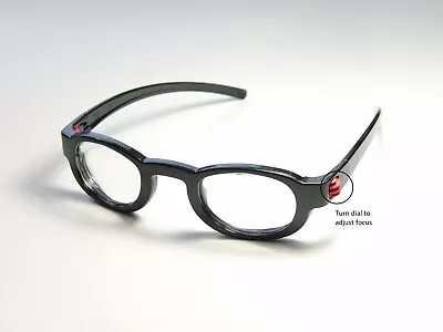 Adjustable Focus Magnifying Hobby Glasses Spectacles +1 To +5 (Black) • $14.95