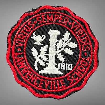 Vintage Embroidered Sew On Patch Lawrenceville High School Virtus Semper Viridis • $4.99