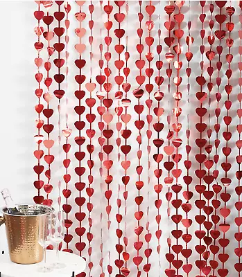 Valentines Day Red Foil Heart Backdrop Love Ring Confetti Balloons  Decorations • £1.99