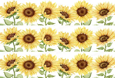 Sunflower  Flower Cake Topper Border Strip Wrap Party Decoration Edible Birthday • £6.49