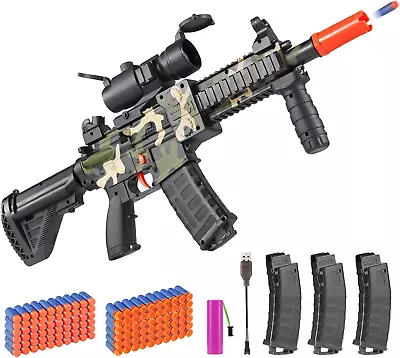 Realistic Toy Foam Blaster Gun - Electric Sniper Rifle With Scope 120 Soft Bulle • $45.99