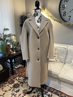 H&M Oversized Single Breasted Coat - Beige / Camel - Size Small / S - RRP £54.99 • £25