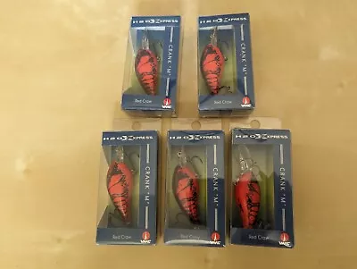 1 Lot (5) H2O XPRESS Crank M Fishing Lure Dive:3'-5’ Wgt: 3/8 Color:Red Craw NEW • $22.99