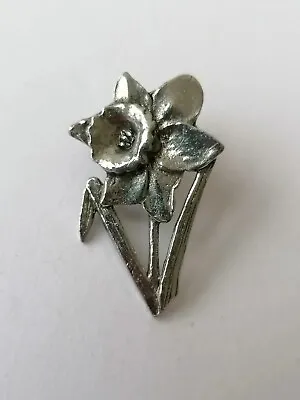 Daffodil Brooch St David Day Pewter Silver Tone Yellow Flower Pin Preloved  • £7.50