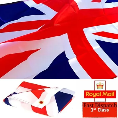 5 X 3FT Large Union Jack Flag Great Britain Fabric Polyester British GB Sport UK • £3.94