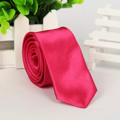 Men Fashion Casual Slim Fit Tie Solid Skinny Necktie Formal Wedding Party • $3.43