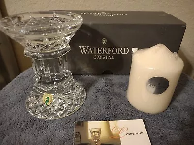 NIB Waterford Lismore 5.5  Pillar Candle Holder W/ Candle~Ireland • $229.99