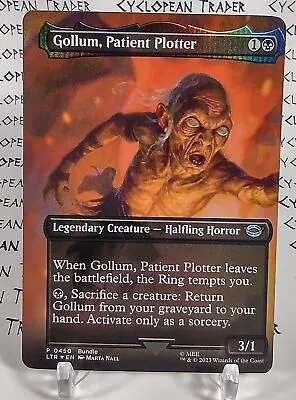 FOIL GOLLUM PATIENT PLOTTER #1 Mtg Miscut ERROR Lord Of The Rings Borderless • $12.49