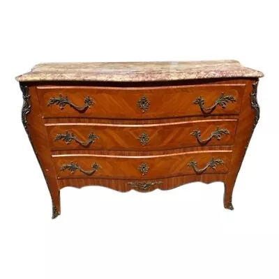 Louis XVI Style Marble-Top Bombe Commode Or Chest Of Drawers • $1560