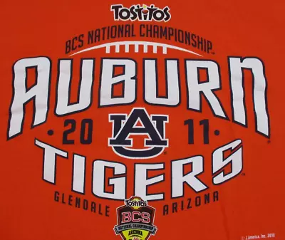 Auburn Tigers Shirt Adult Large Orange Football 2011 National Championship Mens • $14.35