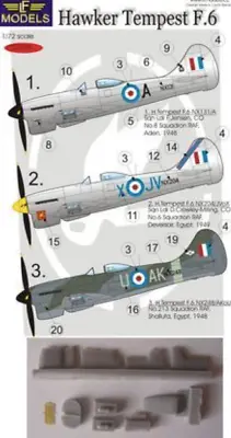 Hawker Tempest F.6-Conversion For Academy Kit+ 3 Decal LFC7204 LF MODELS 1:72 • £18.80