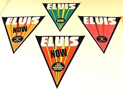 Elvis Lot Of 4 '70s Vintage Style Colorful Banners Vegas Pennant Hilton RCA  • $78.98