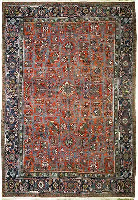 8' X 10' Antique Traditional Heeriz Rug All OVER PATTERN TOMATO RED  23761 • $2362.50