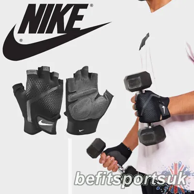 Nike Gym Weight Gloves Mens Extreme Pro Fitness Padded Lifting Training  Black • £19.95