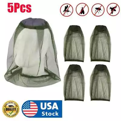 5PCS Mosquito Insect Hat Net Bug Mesh Head Face Protect Cover Veil Insect-proof • $10.69