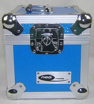 7  Singles Blue Vinyl Record Aluminium DJ Flight Carry Case 100 Storage Box Best • £50.79