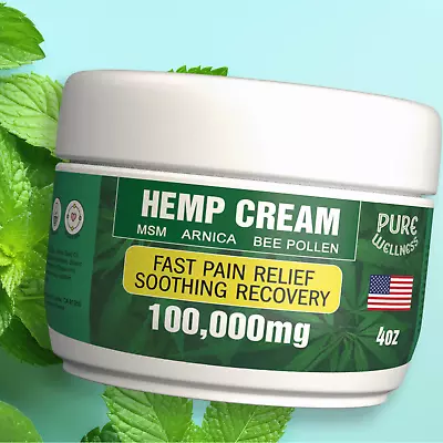 Hemp Oil Pain Cream POWERFUL Relief Arnica MSM USDA Organic Made In USA • $24.98