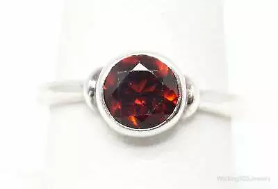 Vintage Designer Boma Garnet Sterling Silver Ring Set - SZ 8 • $65