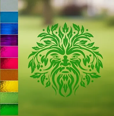 Green Man Tree  Face Pagan Frost Etch Or Stained Glass Effect Window Sticker T2 • £4.20