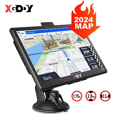 2024 XGODY 7'' GPS Sat Nav For HGV LGV Lorry Car Truck West Europe Lifetime Maps • £58.98