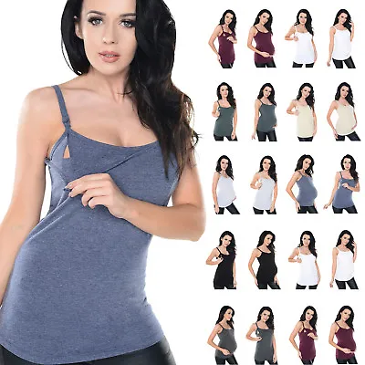 $11.26 • Buy Purpless Maternity Pregnancy And Nursing Cami Top With Bust Support Panel 8028
