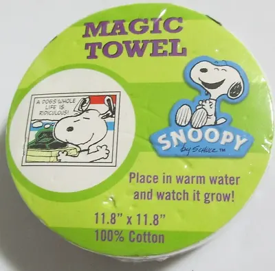 Peanuts Snoopy Magic Towel Wash Cloth 11.8X11.8 Cute & Fun A Dog's Whole Life • $8.99