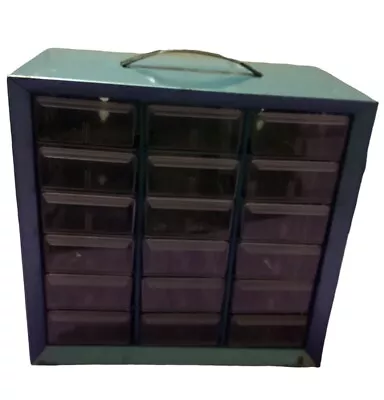 VTG 18 Drawer Akro Mils Metal Parts Storage Cabinet Organizer • $19.99