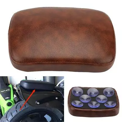 Brown Motorcycle Pillion Rear Passenger Seat Pad 8 Suction Cups For Harley • $19.99