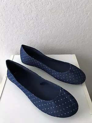 H&M Denim & Polka Dot Flats Size 11 - New • $13.99