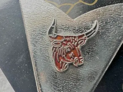 Collar Tips Silver With Steer Head Country Western Cowboy Shirt Accessory • £5