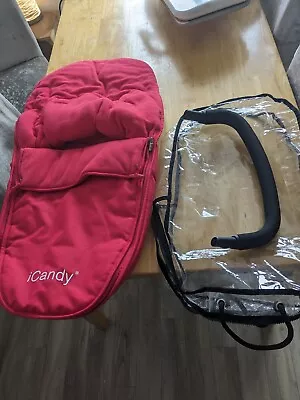 ICandy Footmuff Cosy Toes  Red Also Bumper Bar • £24.99