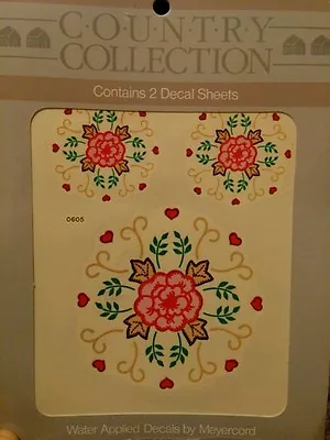 Meyercord Vintage Water Applied Decals Transfers Country Flowers Floral NOS NEW • $11.39