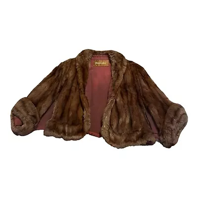 Russeks Fifth Avenue MCM Mink Fur Shawl Cape Jacket 1940s Vintage Coat Womens • $129.99