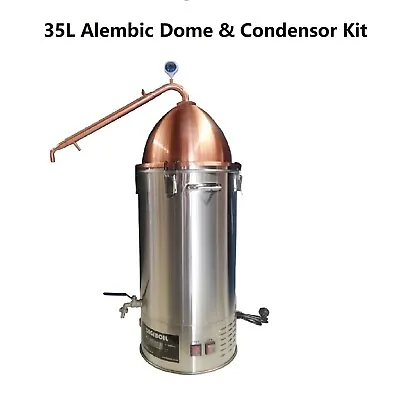 New 35L Essencial Oil Making Alembic Dome And Condensor Pot Still Kit Make Gin  • $451.38