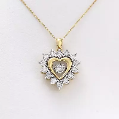 Zales 10k Gold Unstoppable Love Diamond Heart Pendant Necklace Box 18in New • $854.05