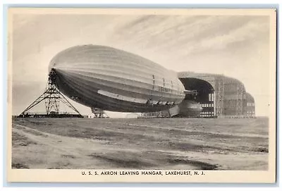 C1940s USS Akron Hangar Lakehurst NJ Dirigible Airship New Jersey Postcard • $14.98