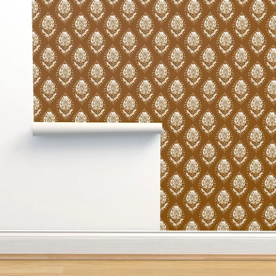£33.61 • Buy Removable Water-Activated Wallpaper Ogee India Indian Block Blockprint Linocut