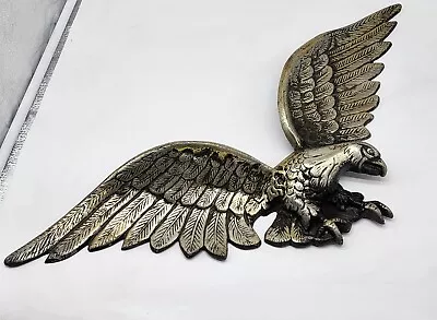 Vintage 28  Cast Metal Large American Bald Eagle Spread Wall Hanging Indoor Out • $51.52