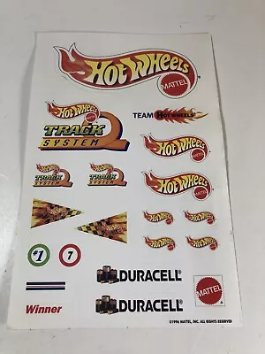 Vintage Mattel Hot Wheels Track System Duracell 1996 Sticker Sheet New Rare • $12.97