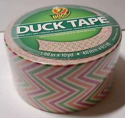 Chevron Pink Orange Green Duct Tape Roll Duck Brand NIP 1.88  X 10 Yd BRAND NEW • $12.99