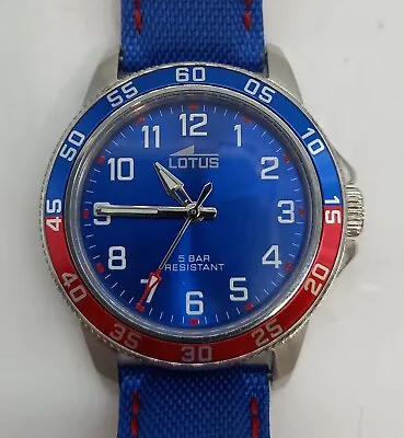 Lotus Leather Youth Watch 18787/1 Wrist Watch Blue Red Sport Junior (#H1/20) • £49.99