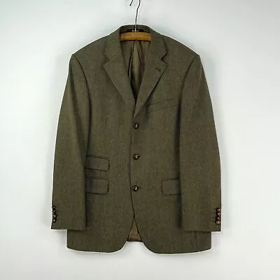 Barbour Tweed Sports Jacket Mens 38R Green Check Wool Country Shooting Blazer • $112.43