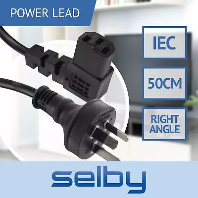 50cm AU 3 Pin To Right Angle IEC  Kettle  Plug 240V Mains Power Lead • $11.95