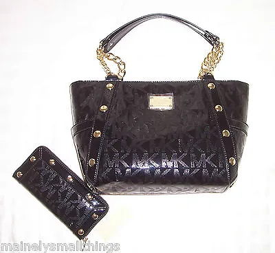 NWT Michael Kors DELANCY Med Shoulder Tote & ZA Cont Wallet MK Mirror Metallic • $559.95