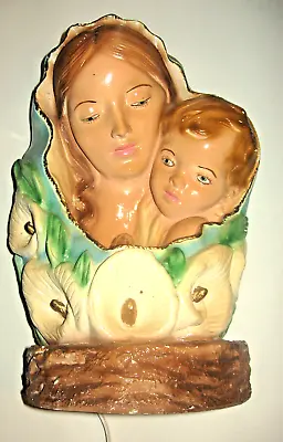 Beautiful Chalk Ware TV Lamp Madonna & Child • $39.95