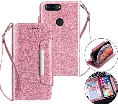 $6.95 • Buy Oneplus 5T Luxury Glitter Wallet Case Id Wide Magnetic Closure
