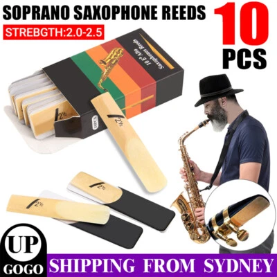 $9.42 • Buy 10pcs Saxophone Reeds Alto Sax Reed Sax Bamboo Reeds Strength 2.0 2.5 AU Stock