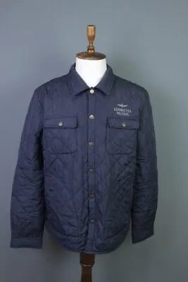 Aeronautica Militare Blue Snap Cargo Quilted Puffer  Jacket Size 58 • $120