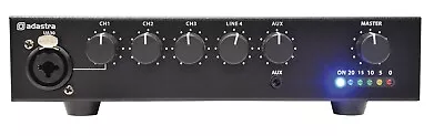 Compact Mixer Amplifier Adastra 5 Channels 100v 30w With Aux Input 3 Line Inputs • £129.99